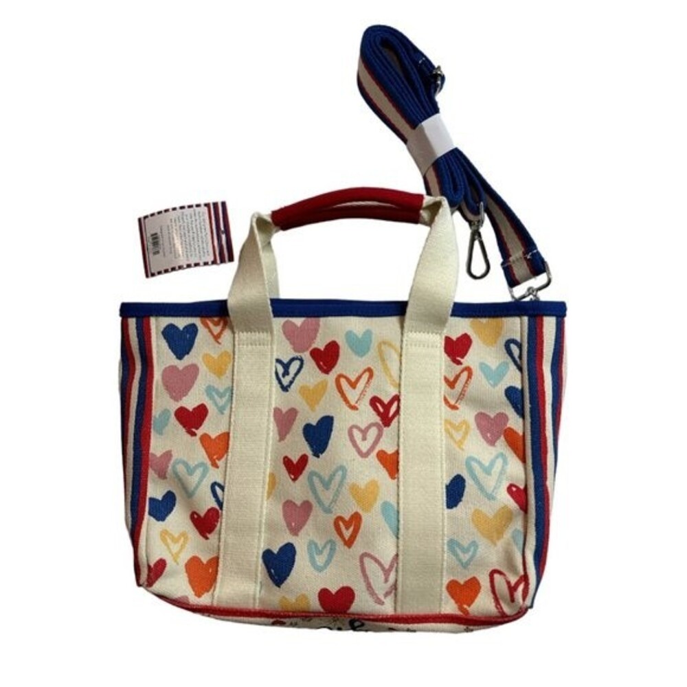 Brighton Red White And You Mini Tote Hand drawn hearts, stripes, fireworks NWT - Picture 5 of 9